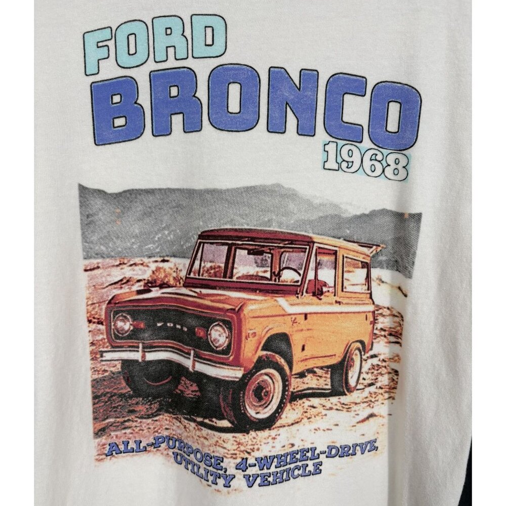 Abercrombie & Fitch Men's Ford Bronco Graphic T-Shirt XS Ivory Soft A&F Tee - Picture 3 of 8